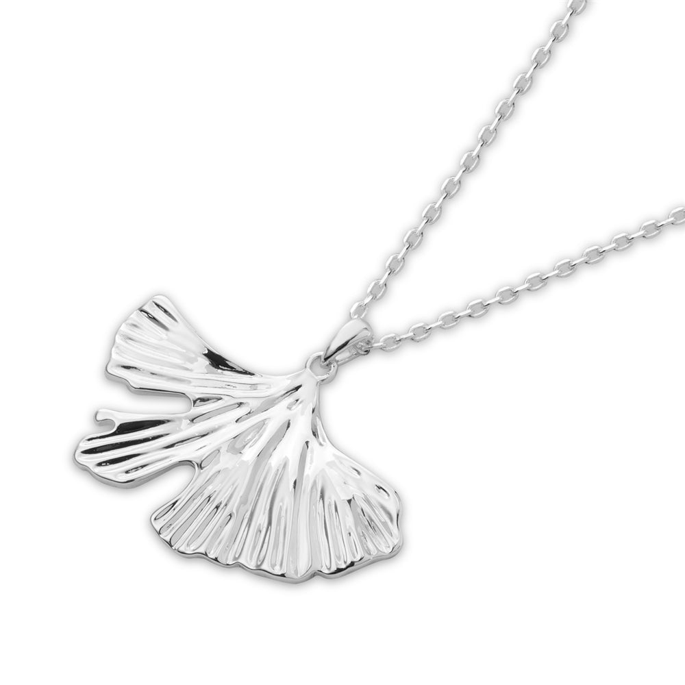 August Woods Silver Ginkgo Leaf Necklace
