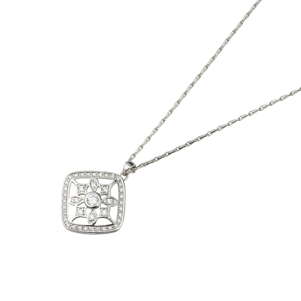 August Woods Silver Crystal Snowflake Pendant Necklace