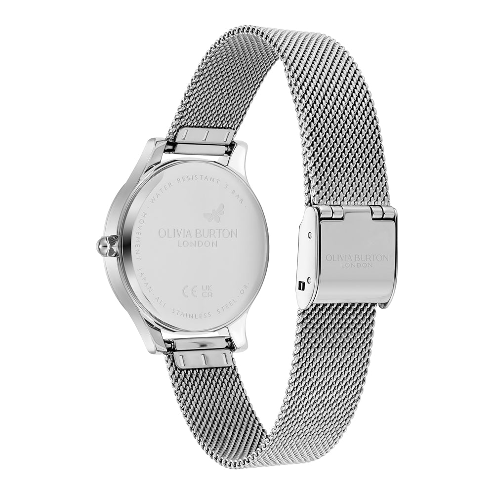 Olivia Burton Wonderlust Sunray Silver Mesh Bracelet Watch