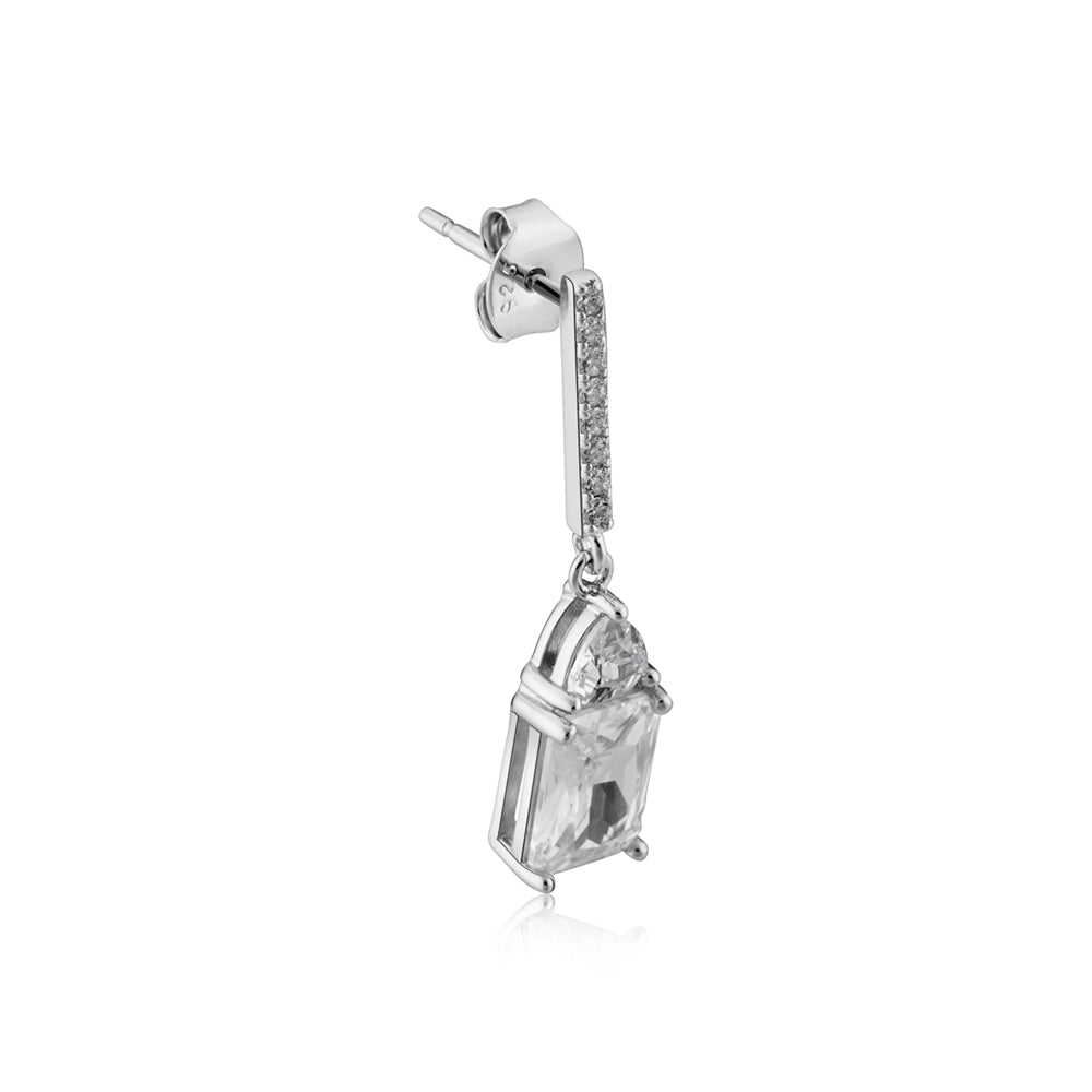 Argento Silver Baguette Drop Earrings