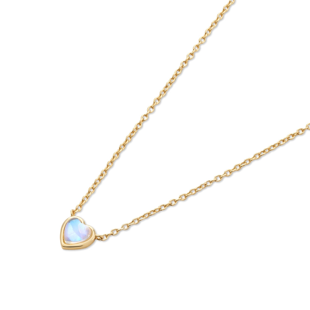 Argento Gold Mother of Pearl Heart Crystal Necklace