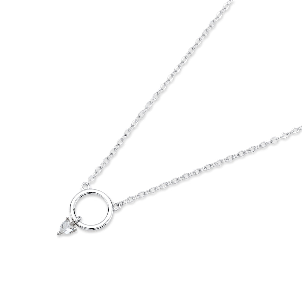 Argento Silver Delicacy Crystal Charm Necklace
