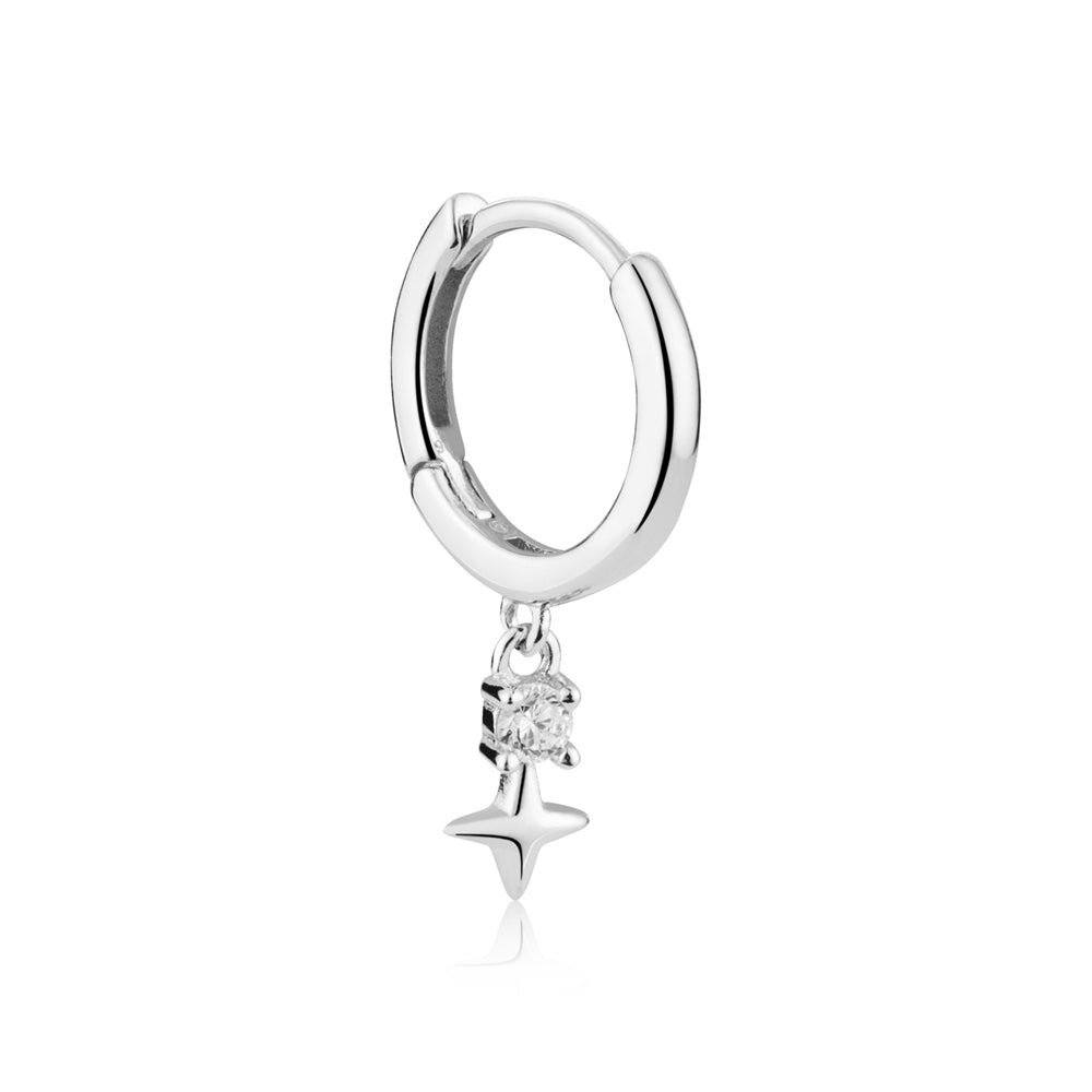 Argento Silver Midnight Star Charm Earring