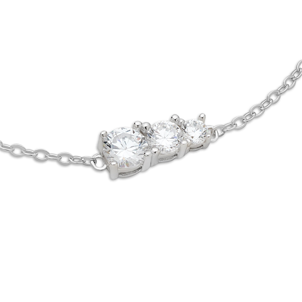 Argento Silver Triple Solitaire Bracelet
