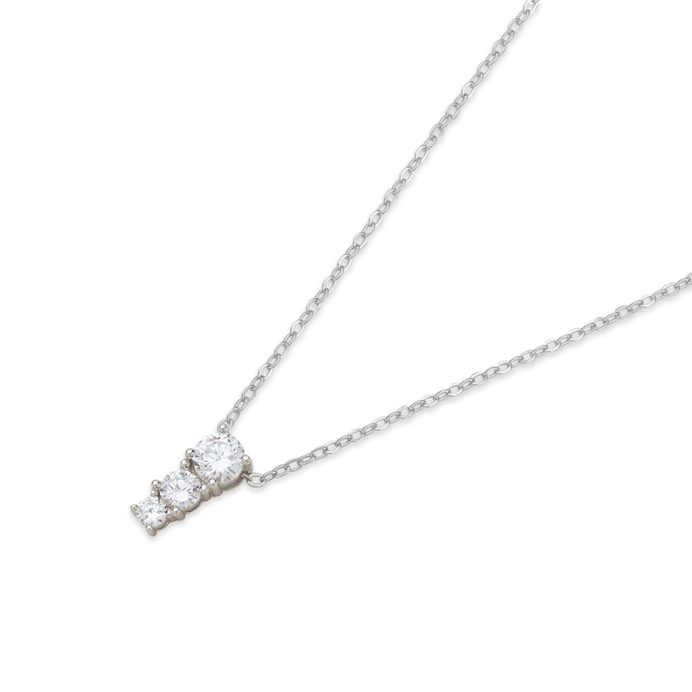 Argento Silver Triple Solitaire Necklace