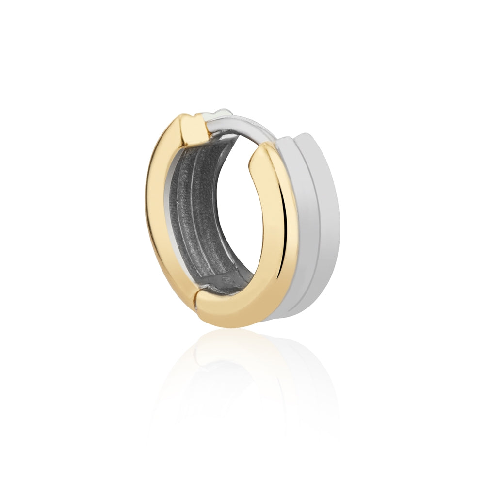 Argento Silver Two Tone Hoop Earrings