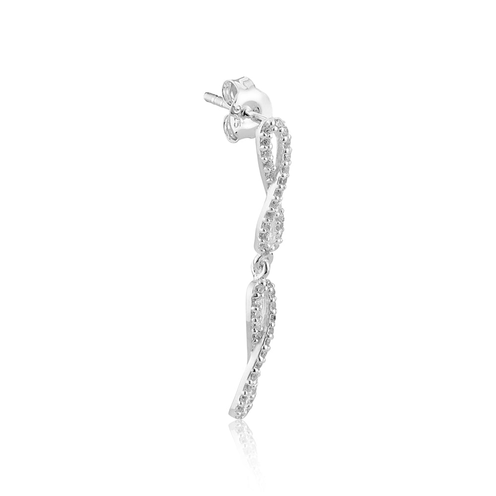 Argento Silver Crystal Infinity Drop Earrings