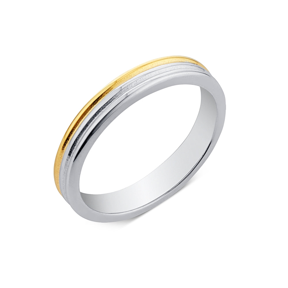 Argento Silver Two Tone Triple Band Ring