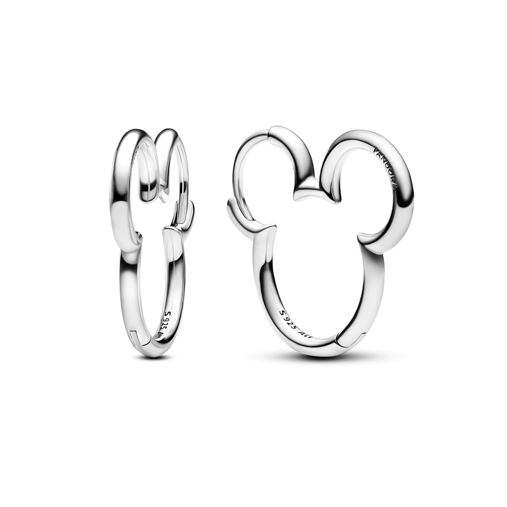 Pandora Silver Disney Mickey Mouse Hoop Earrings
