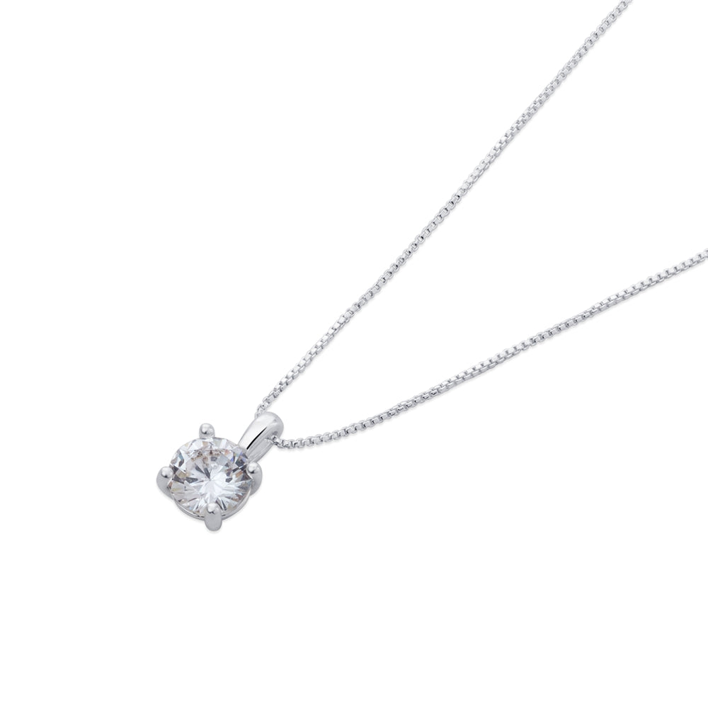 August Woods Silver Crystal Pendant Necklace