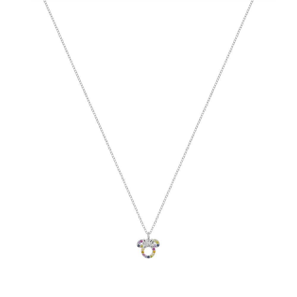 Disney Silver Rainbow Minnie Mouse Necklace