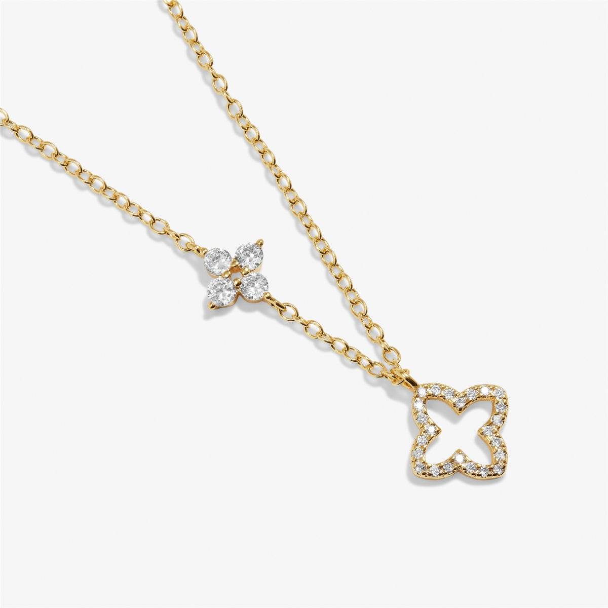 Joma Gold Style Story Pavé Clover Necklace