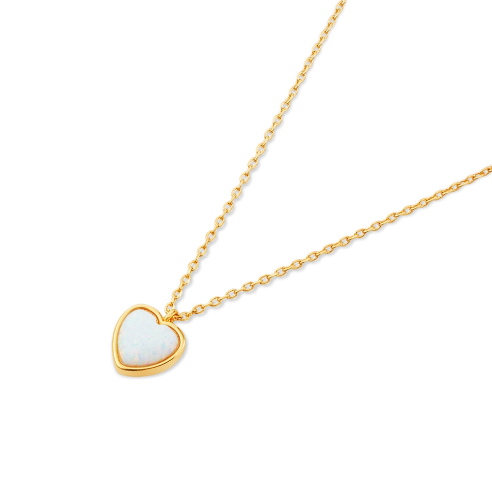 August Woods Gold Opal Stone Heart Necklace