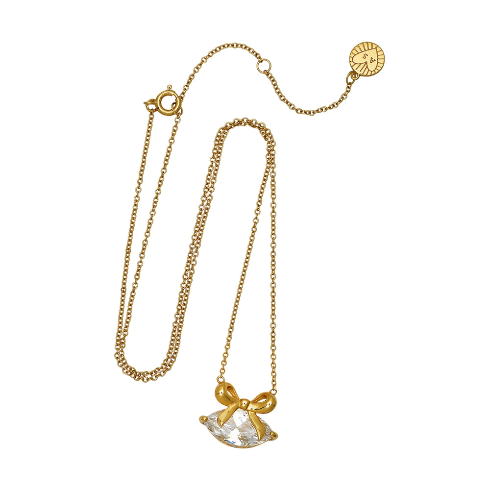 Amelia Scott Gold Amelia Bow Crystal Necklace