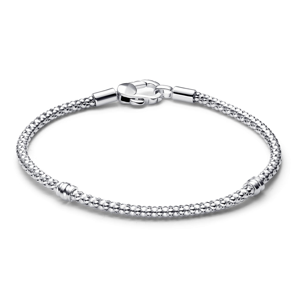 Pandora Silver Studded Clasp & Chain Bracelet