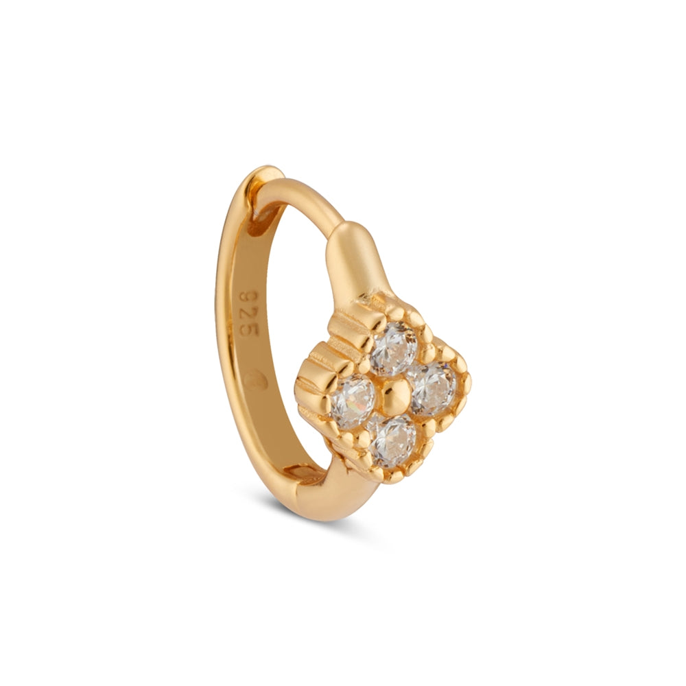 Argento Gold Clover Hoop Earrings