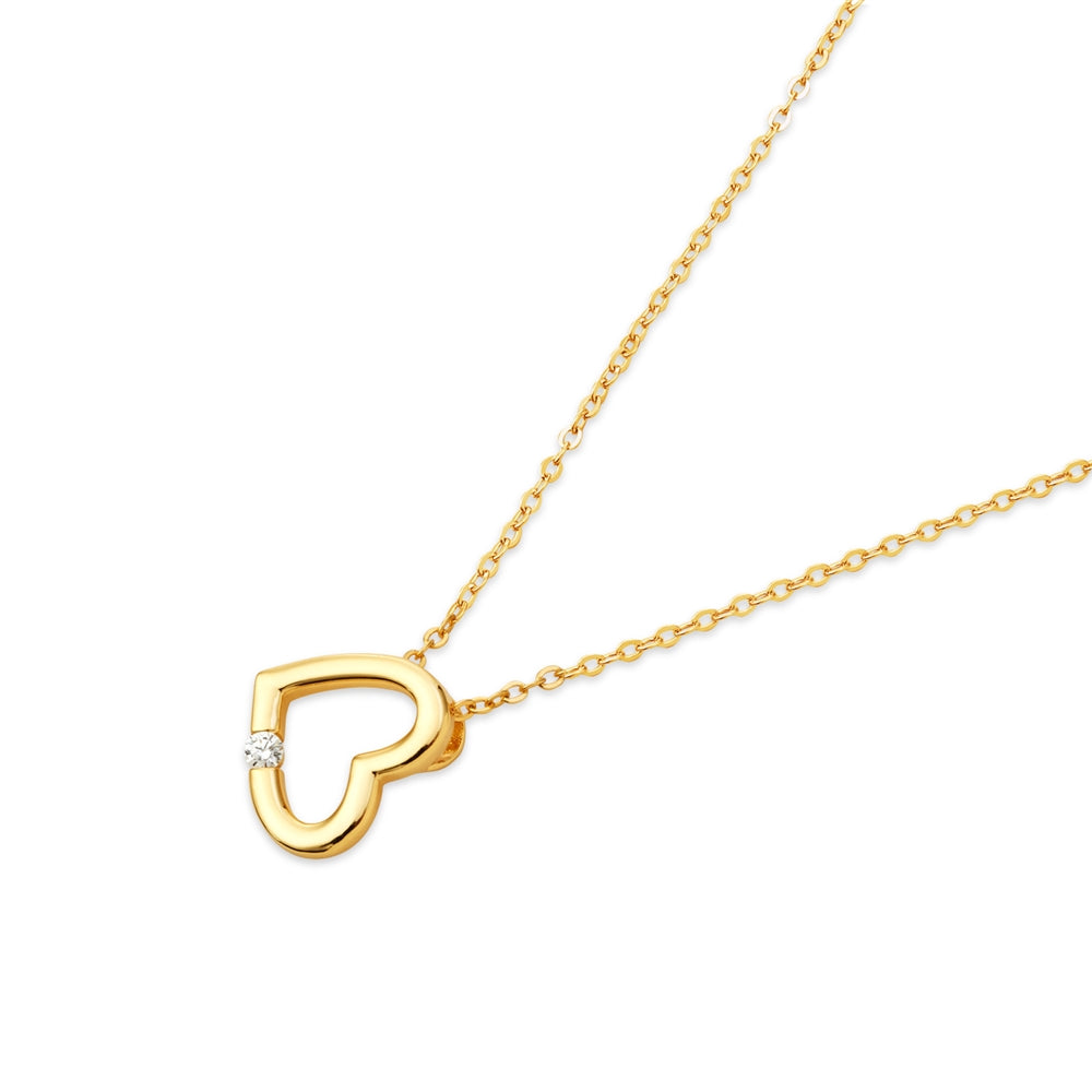 Argento Gold Crystal Heart Necklace