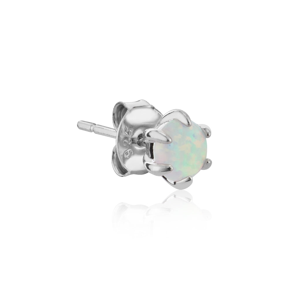 Argento Silver White Opal Stud Earrings