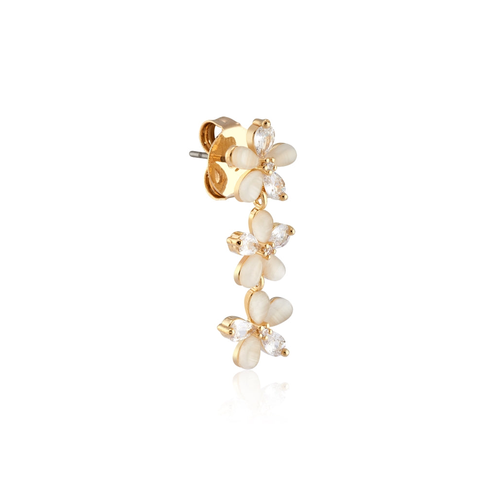 August Woods Gold Crystal Floral Drop Earrings