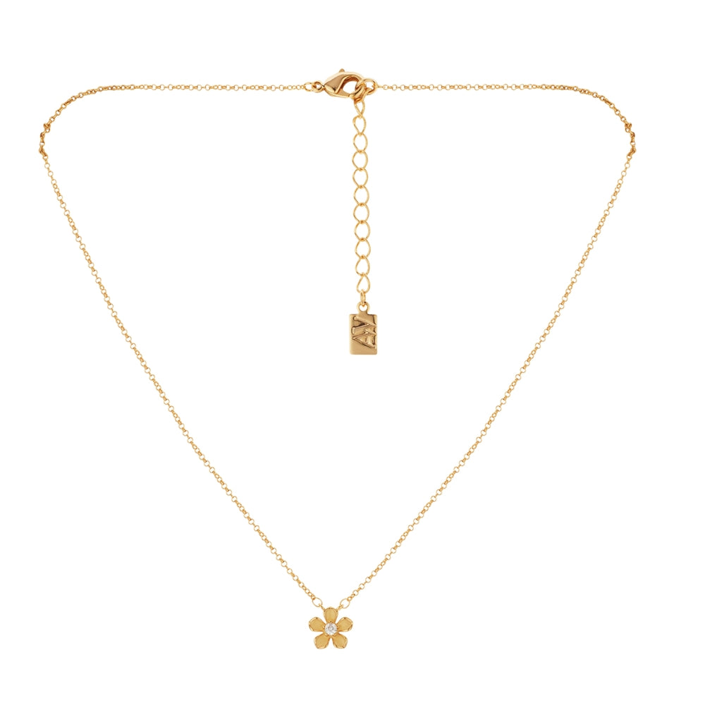 August Woods Gold Yellow Floral Pearl Necklace