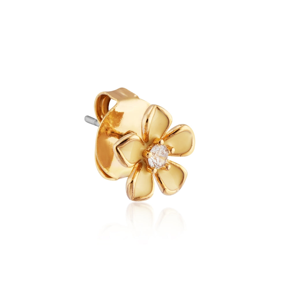 August Woods Gold Yellow Floral Stud Earrings