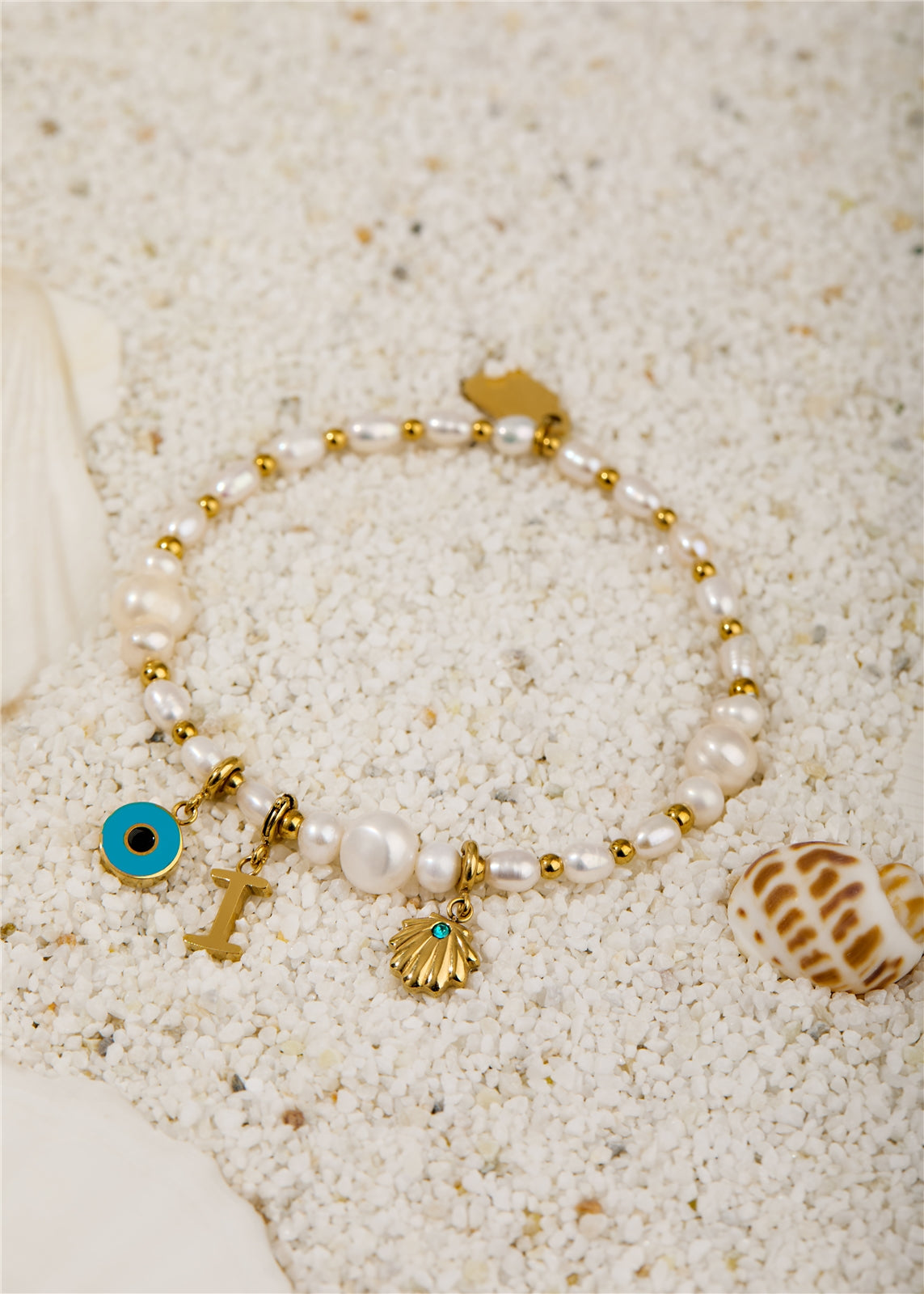 Over & Over Gold Stainless Steel Multi Pearl Bracelet