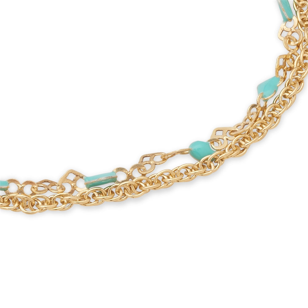 Argento Gold Turquoise Heart Chain Bracelet