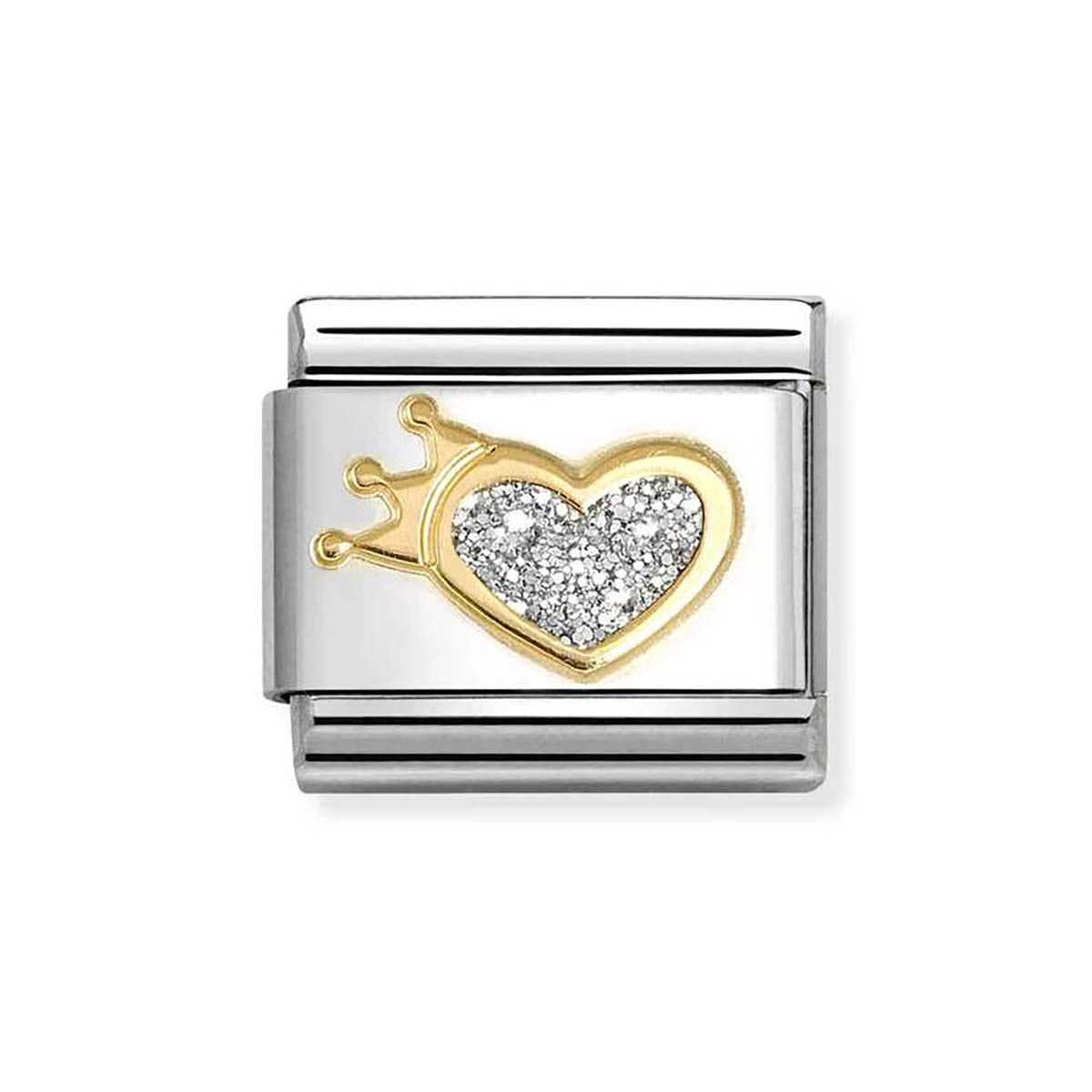 Nomination Glitter Gold Heart Charm