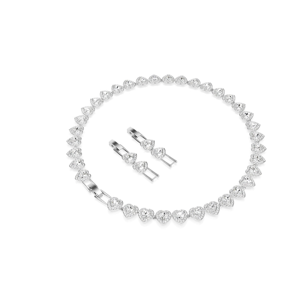 Swarovski Ariana Grande x Swarovski Rhodium Plated Heart Statement Tennis Necklace