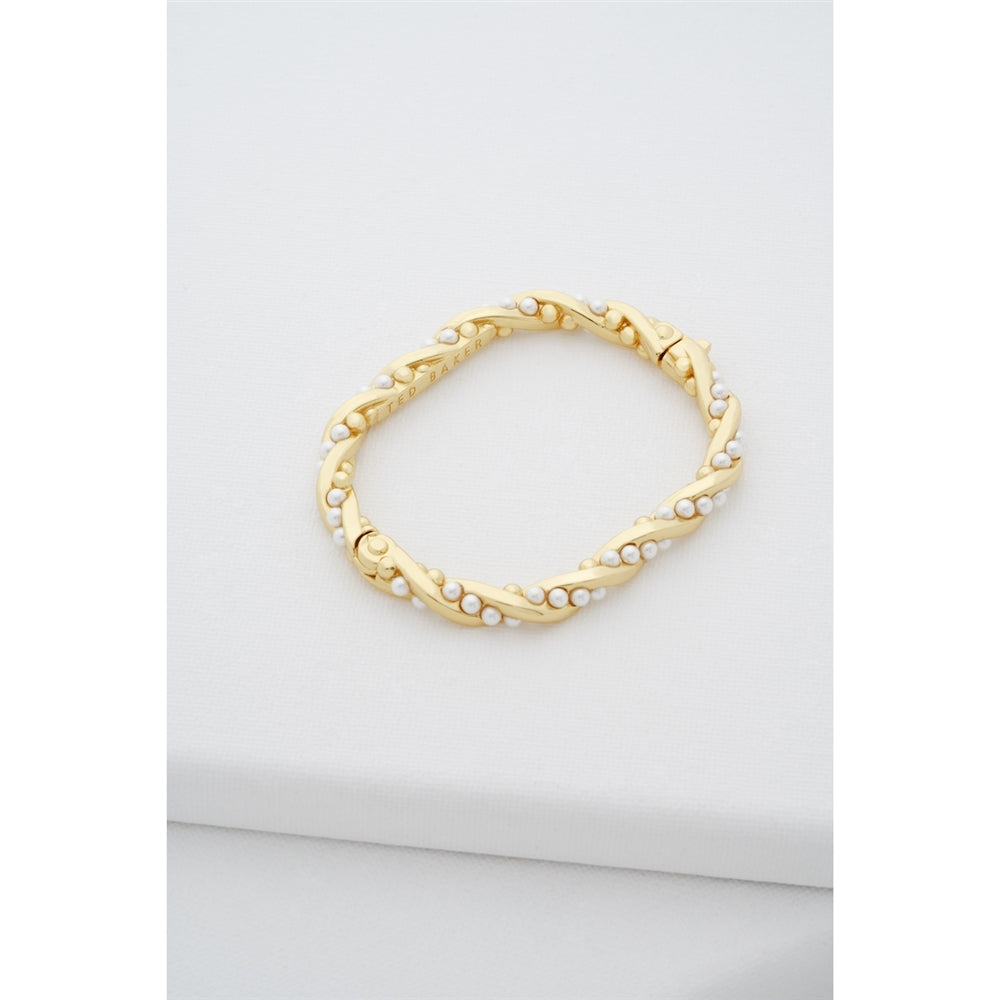 Ted Baker Gold Tilaa Twisted Pearl Cuff Bracelet