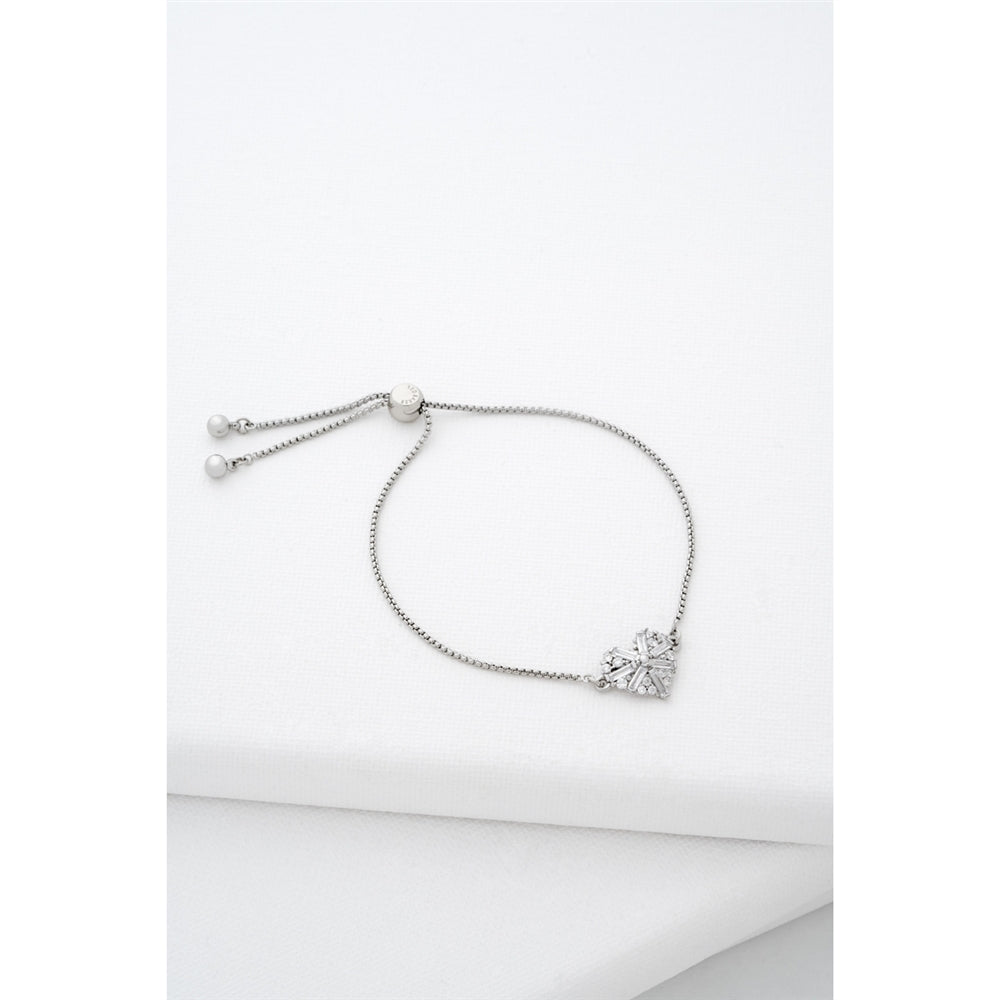 Ted Baker Silver Cherise Crystal Cluster Heart Slide Bracelet