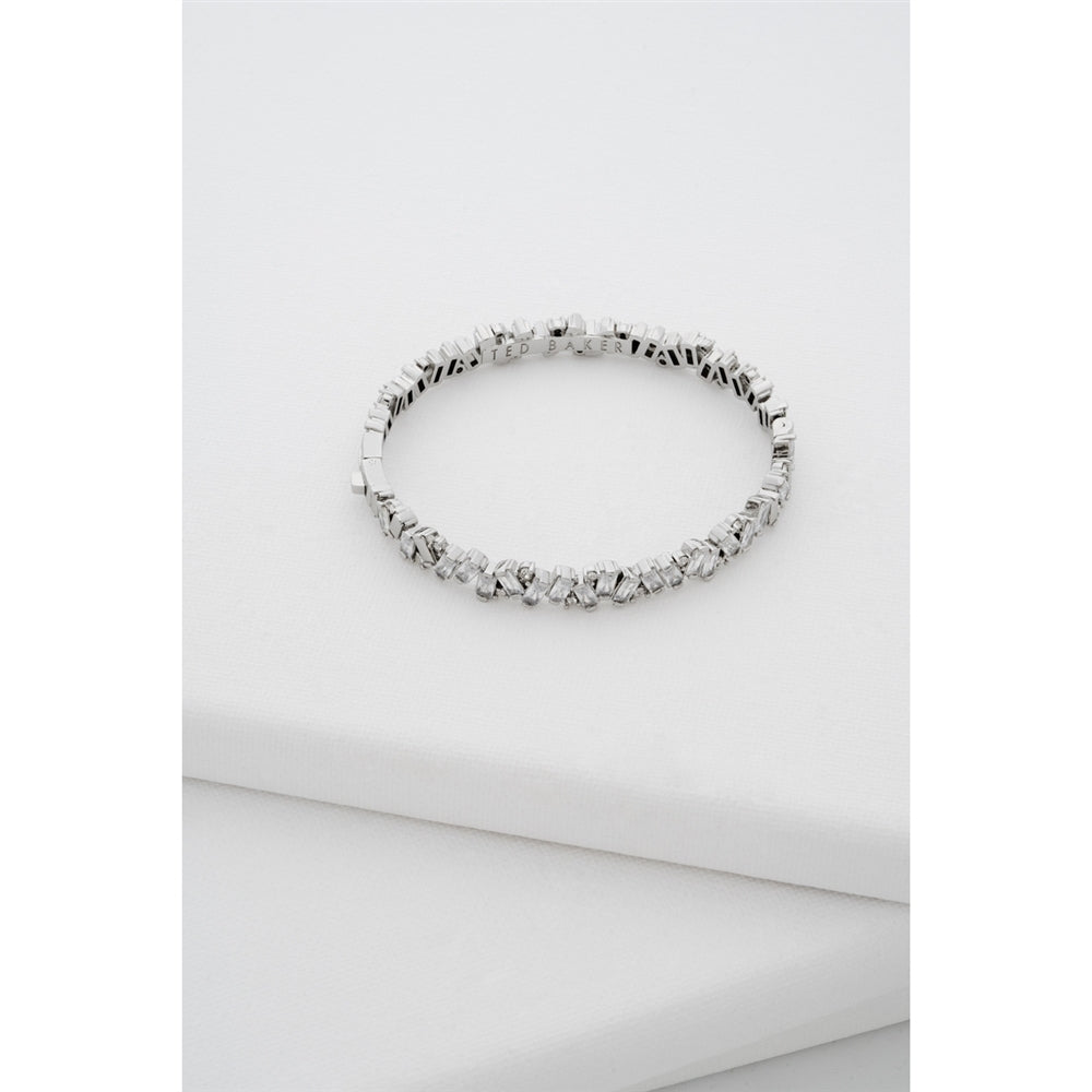 Ted Baker Silver Clarina Crystal Cluster Bangle