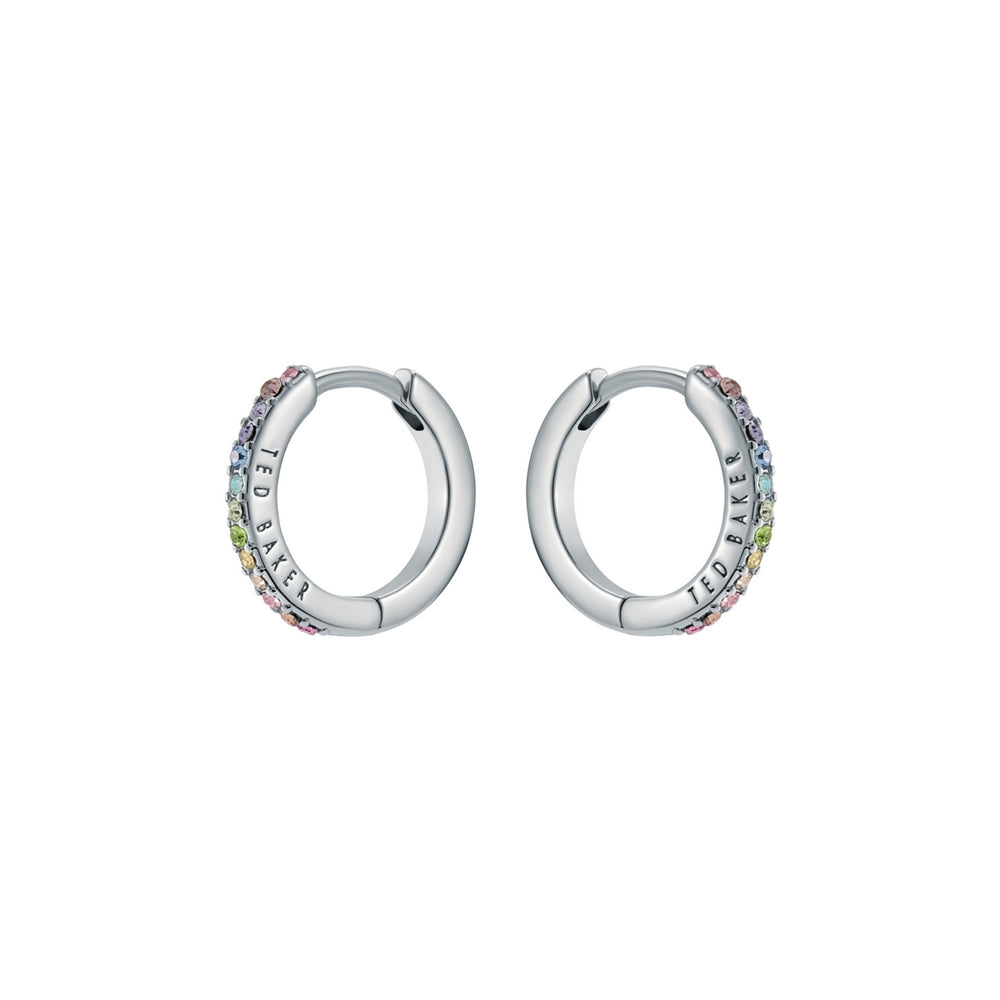 Ted Baker Silver Heplie Pastel Crystal 14mm Hoops