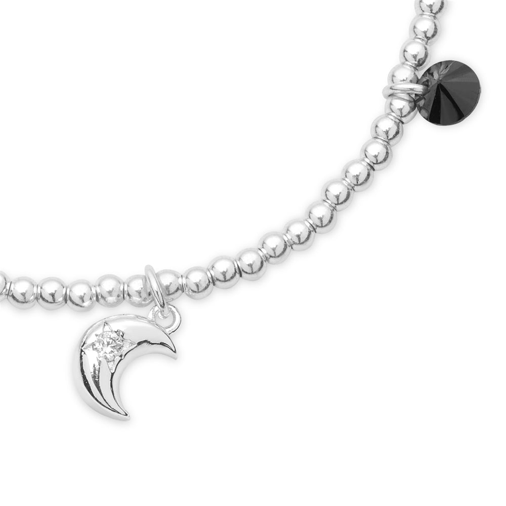 Karma Silver Blue Moons Charms Set of 2 Bracelets