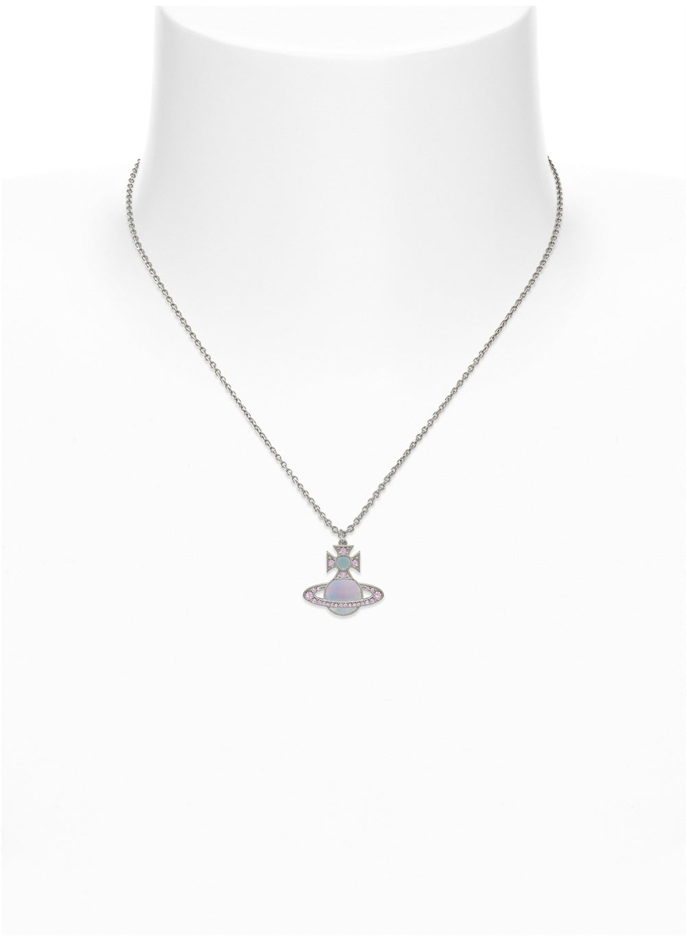 Vivienne Westwood Silver Rina Violet Aqua Orb Necklace