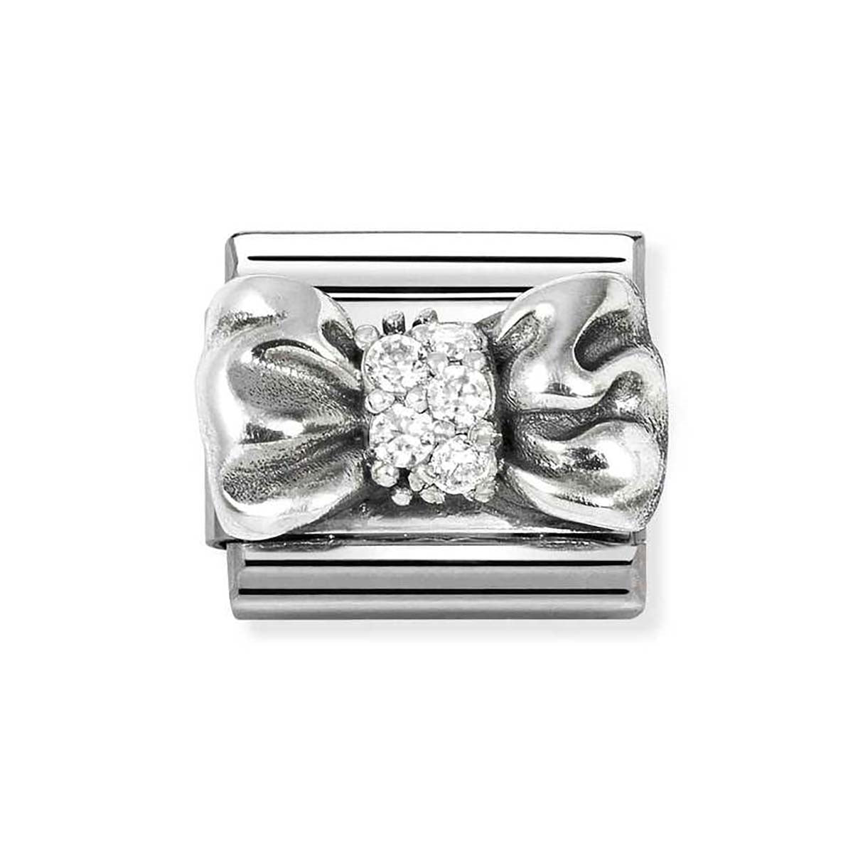 Nomination White Crystal Bow Charm