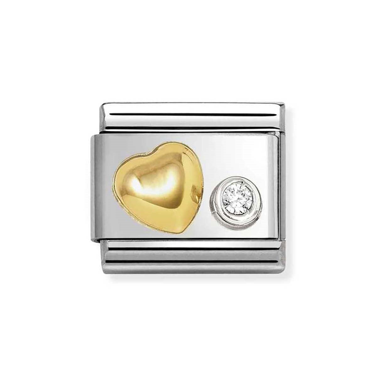 Nomination Gold Silver Raised Heart Charm