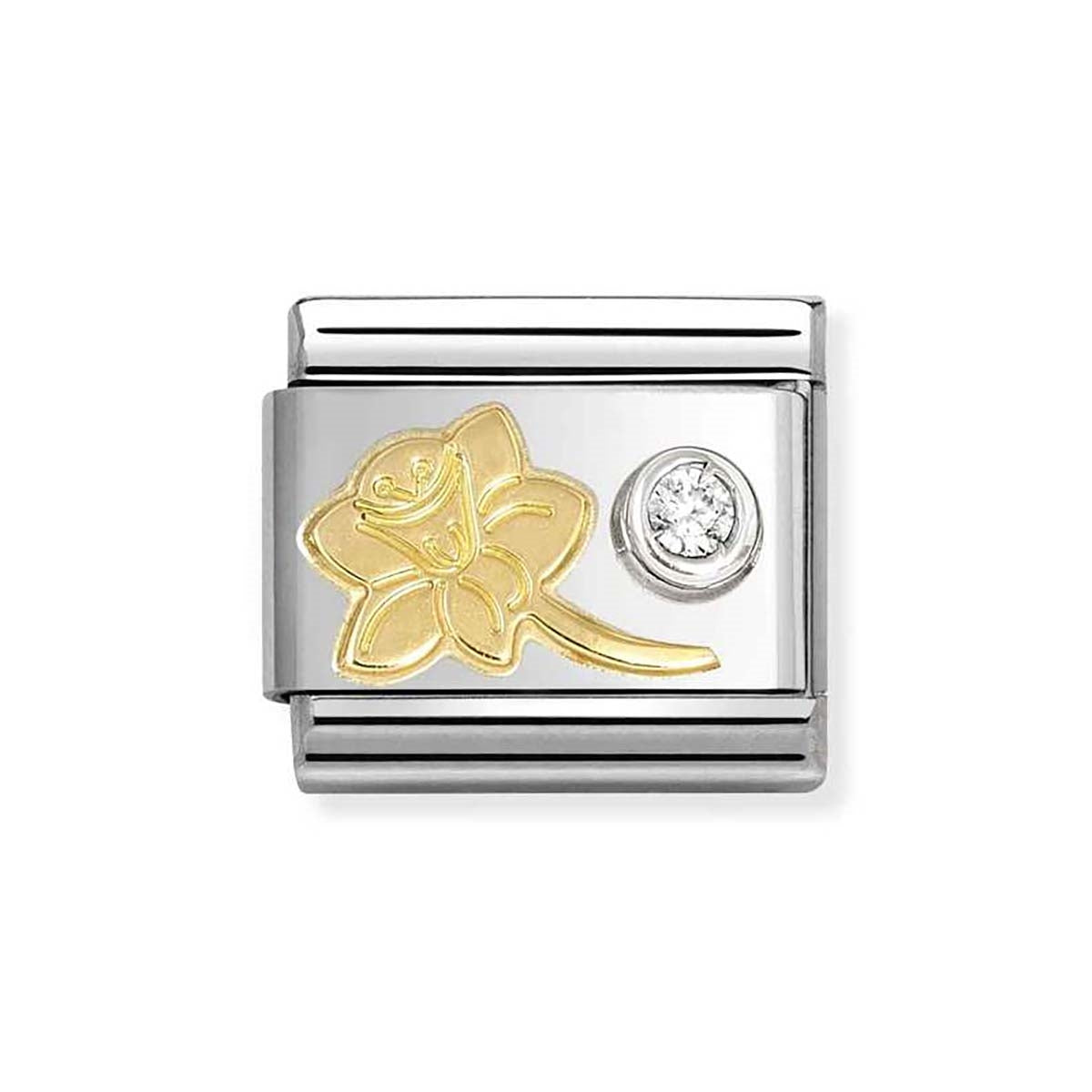 Nomination Gold Narcissus Crystal Charm