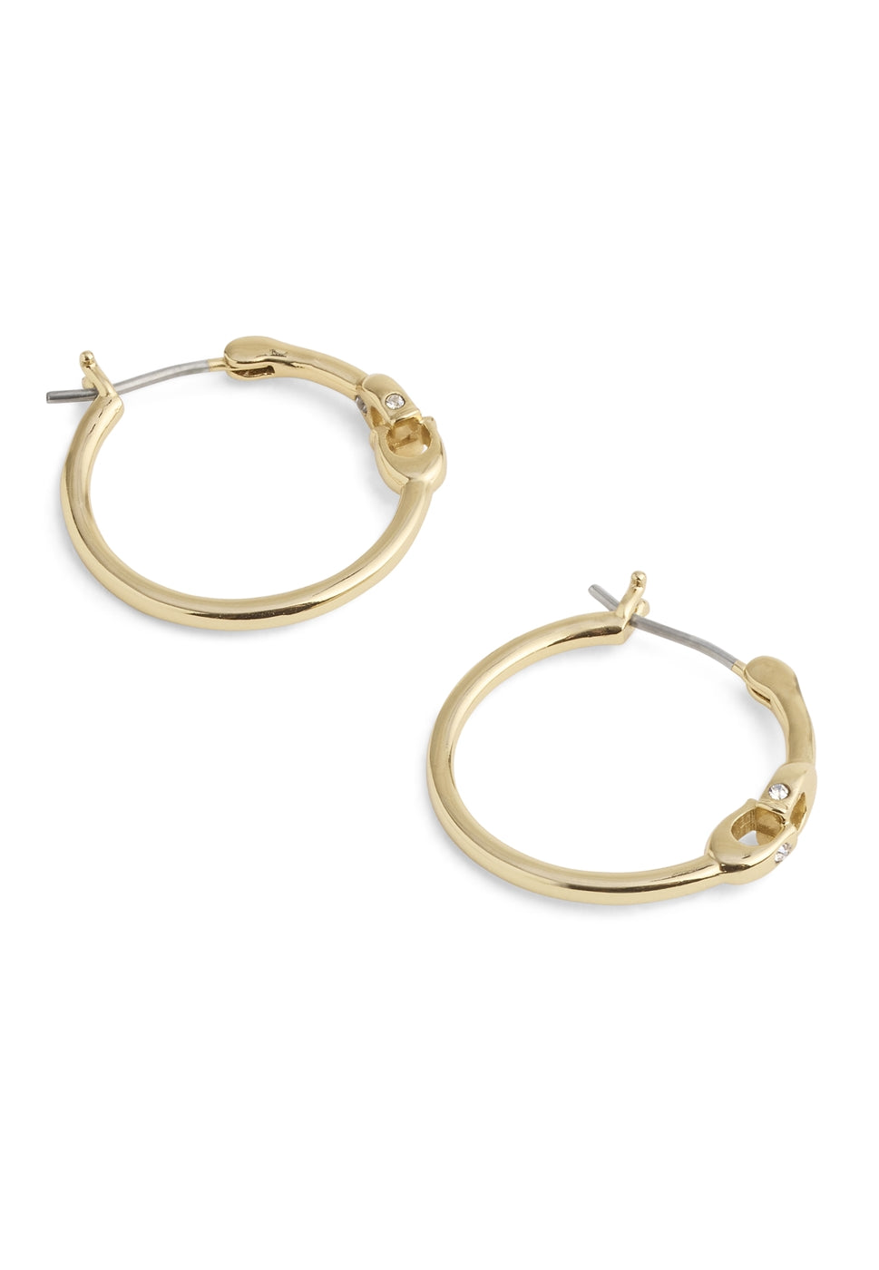Coach Gold Interlinked C Hoop Earrings