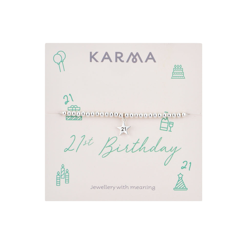 Karma Silver 21 Star Stretch Bracelet