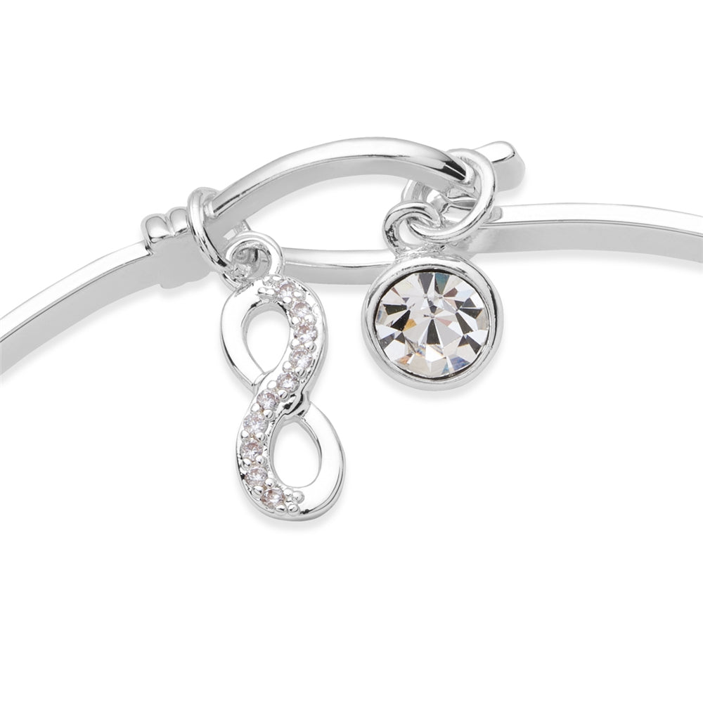Karma Silver Infinity T-Bangle