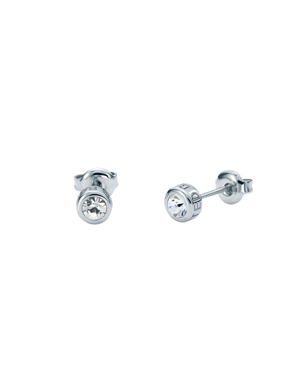 Ted Baker Silver Sinee White Crystal Stud Earrings