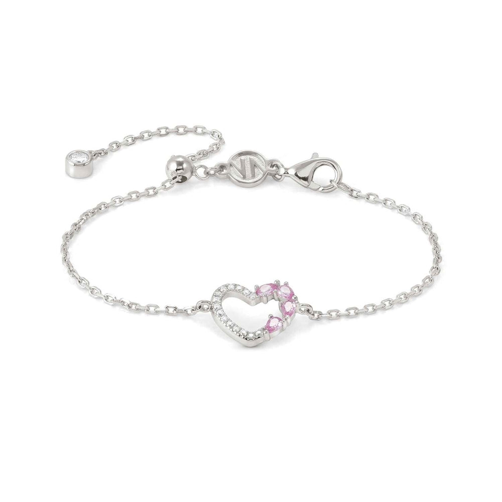 Nomination Silver Pink Crystal Heart Bracele