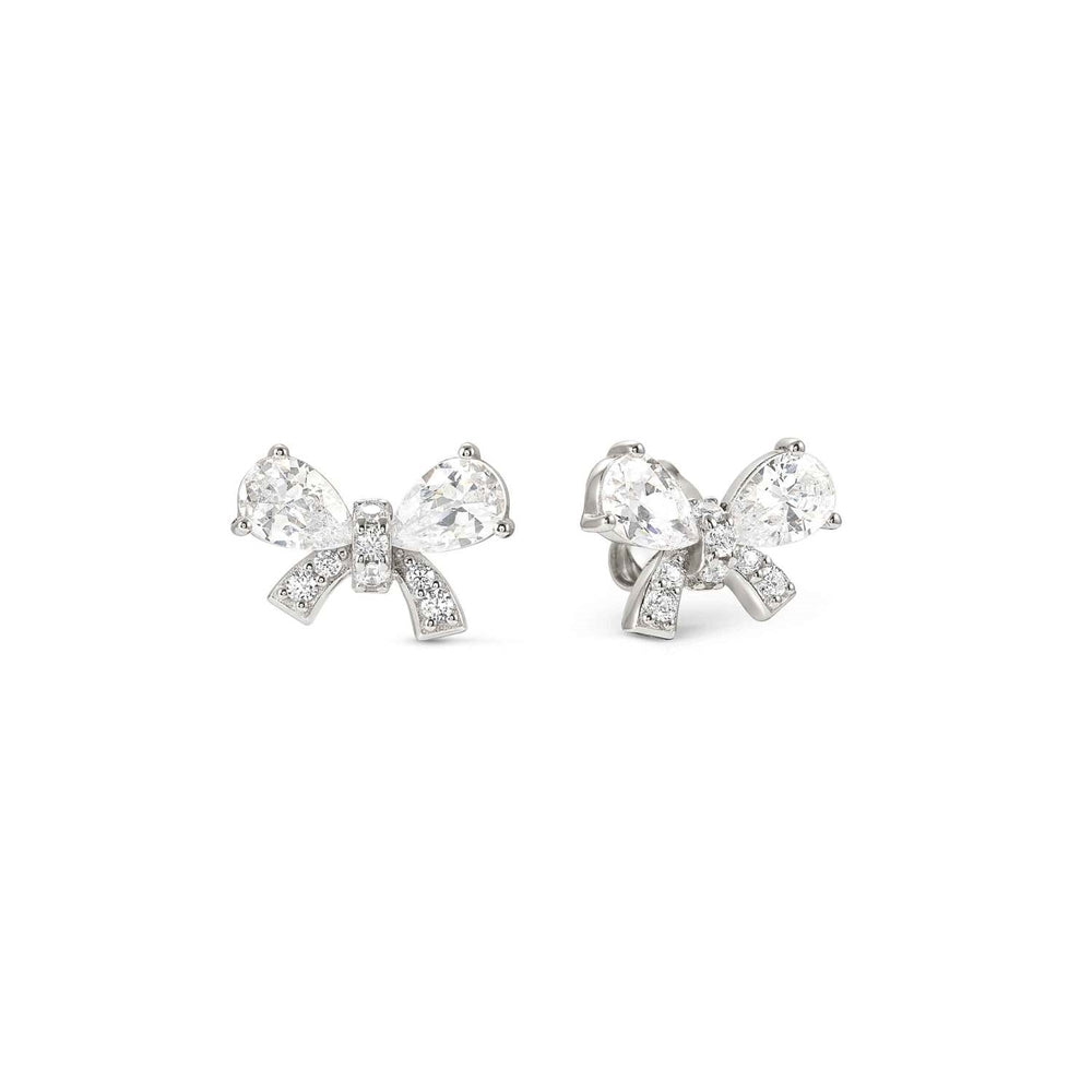 Nomination Silver White Crystal Bow Earrings