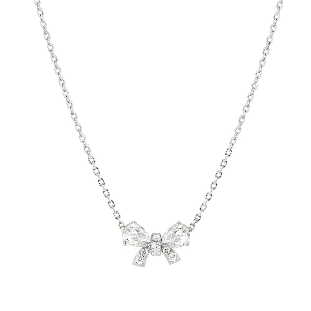 Nomination Silver White Crystal Bow Necklace