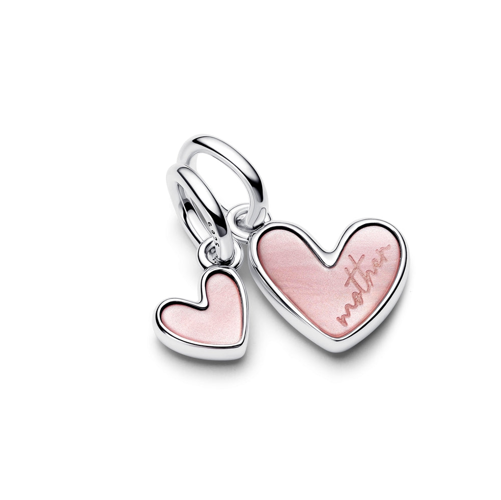 Pandora Silver Mother and Daughter Hearts Splitable Charm
