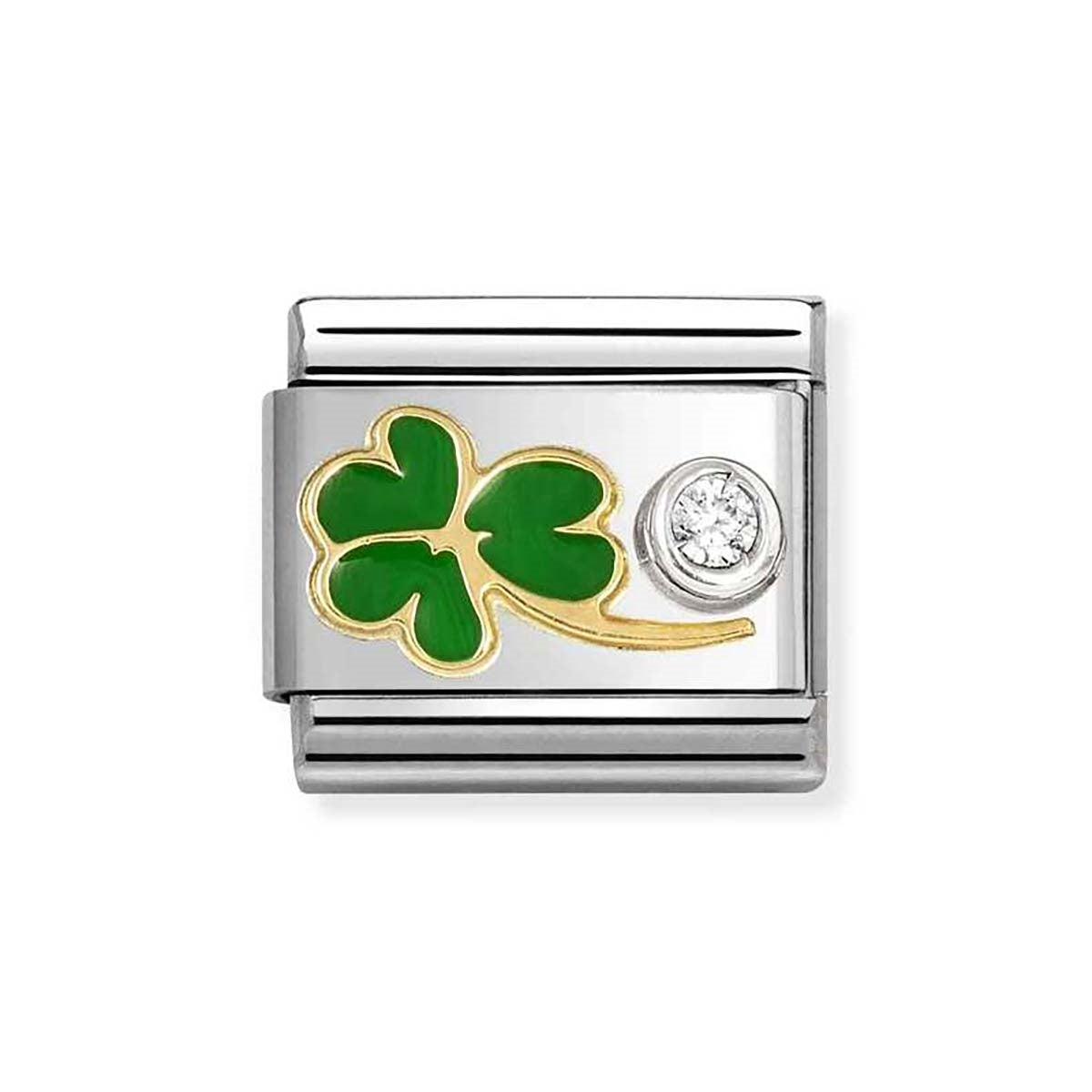 Nomination Crystal Green Clover Charm