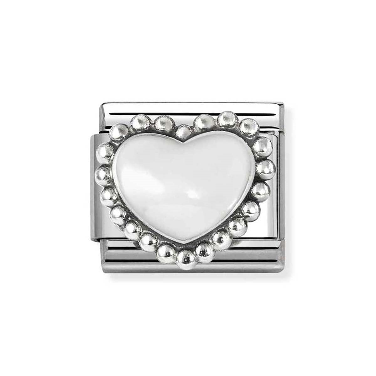 Nomination White Raised Heart Charm
