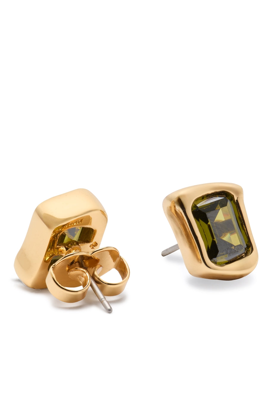Kate Spade New York Gold Molten Glass Green Stud Earrings