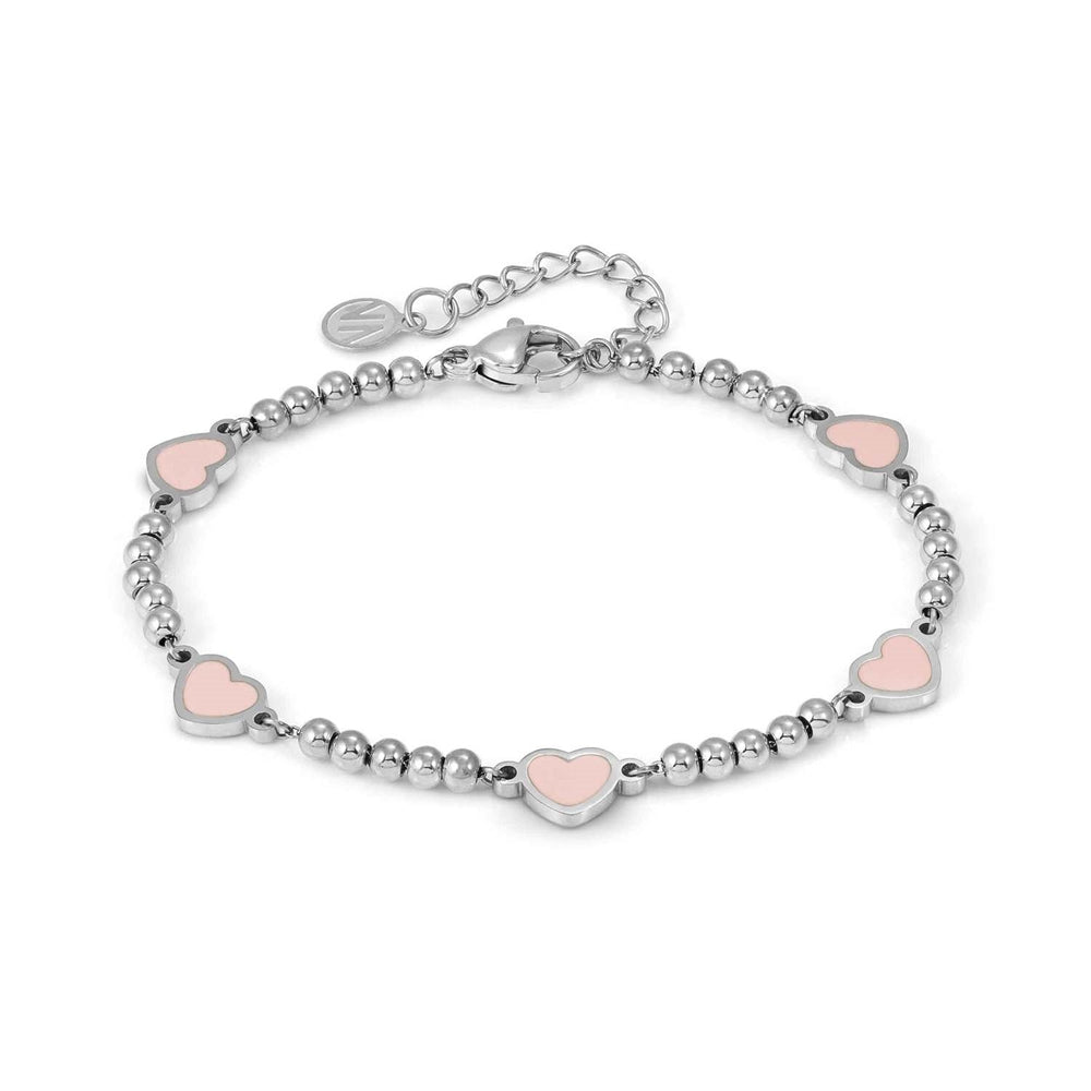 Nomination Emosfere Five Pink Heart Beaded Stainless Steel Bracelet
